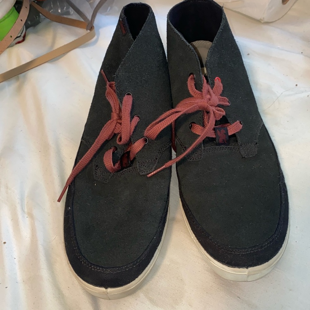 Mens Chrome Black suede chukka sneakers 10